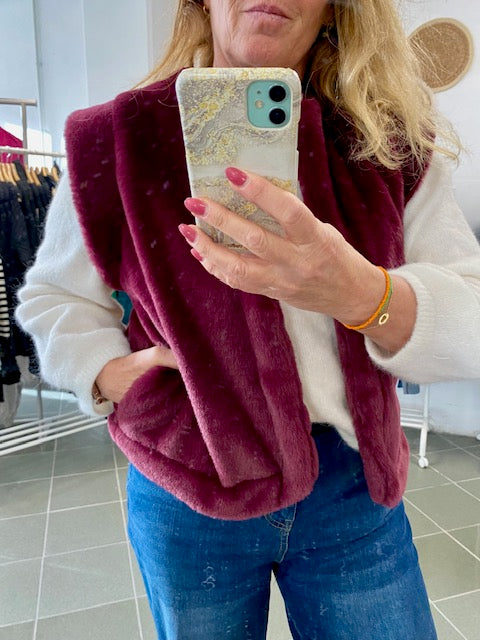 Gilet in namaakbont