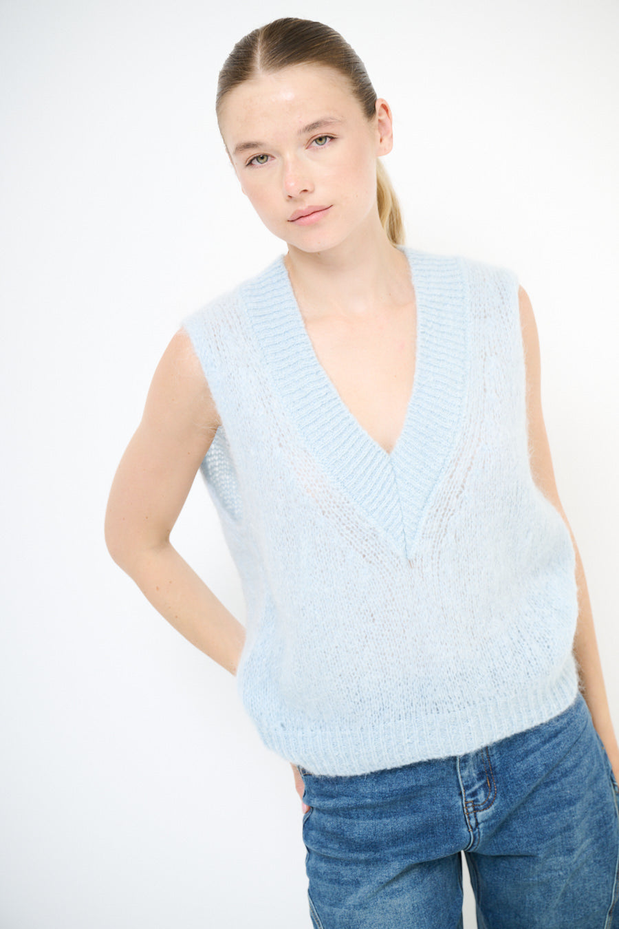 Debardeur met diepe V-Neck